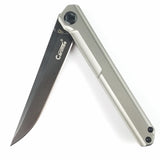 Stedemon TS06 Pocket Knife Framelock Gray Titanium Folding D2 Blade TS06BLS