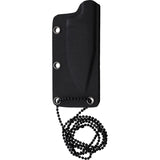 Station IX Trail Ultra Black VG-10 Clip Pt Fixed Blade Neck Knife W/ Sheath 007