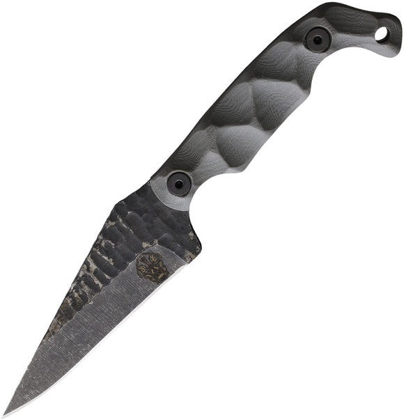 Stroup Knives Bravo 5 Gray G10 1095HC Fixed Blade Knife w/ Belt Sheath B5GRG10