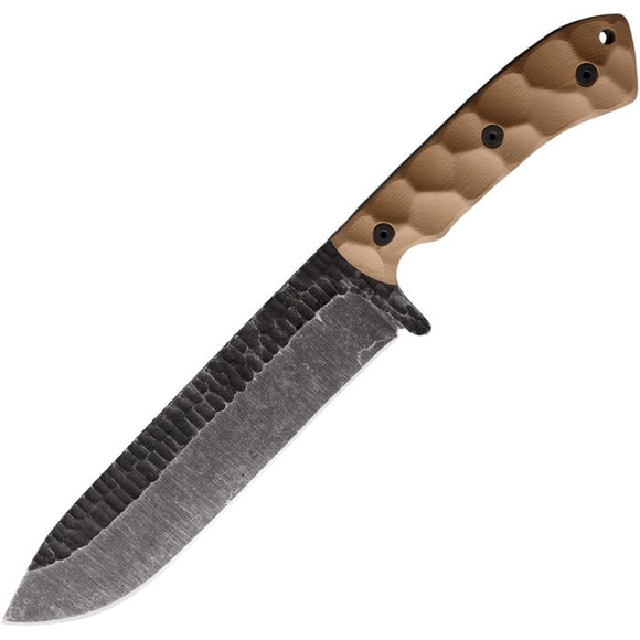 Stroup Knives BK1 Tan G10 1095HC Fixed Blade Knife w/ Kydex Sheath PBK1TG10S