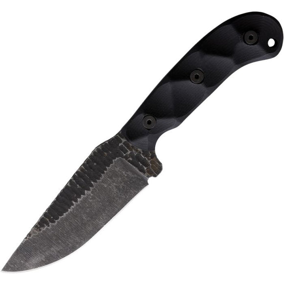 Stroup Knives GP1 Black G10 Handle 1095HC Black Steel Fixed Blade Knife GP1BG10S