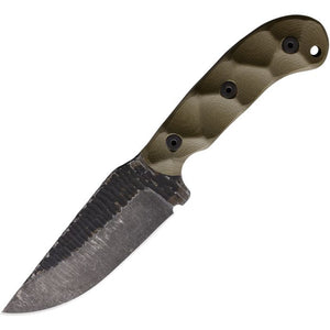 Stroup Knives GP1 OD Green G10 Handle 1095HC Black Steel Fixed Blade Knife GP1ODG10S