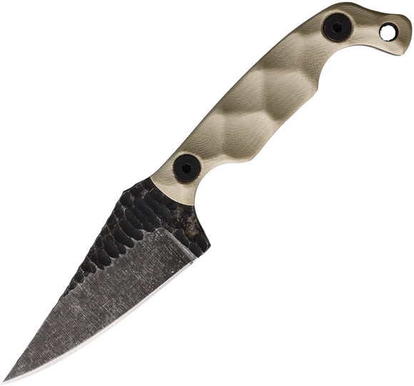 Stroup Knives Mini Mod 1 Tan G10 1095 Fixed Blade Knife w/ Sheath MINI1TG10S