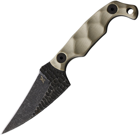 Stroup Knives Mini Mod 2 Tan G10 1095HC Fixed Blade Knife w/ Sheath MINI2TG10S