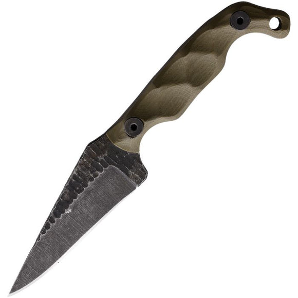 Stroup Knives Mini OD Green G10 Handle 1095HC Fixed Blade Knife MINIODG10S