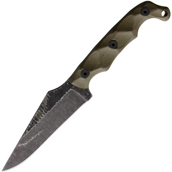 Stroup Knives TU2 Green G10 1095HC Fixed Blade Knife w/ Kydex Sheath PTU2ODG10S
