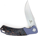 Defcon Condor Framelock Blue & Black Folding Bohler M390 Pocket Knife 94001