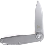 Defcon Fulcrum Leverage Lock Gray Titanium Folding Bohler M390 Knife T9617