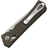 S-TEC Axis Lock Gold Carbon Fiber Handle D2 Tool Steel Clip Point Folding Pocket Knife 024