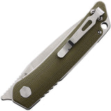 S-TEC Linerlock Green G10 Handle Stainless 14C28N Clip Point Folding Pocket Knife 501GN