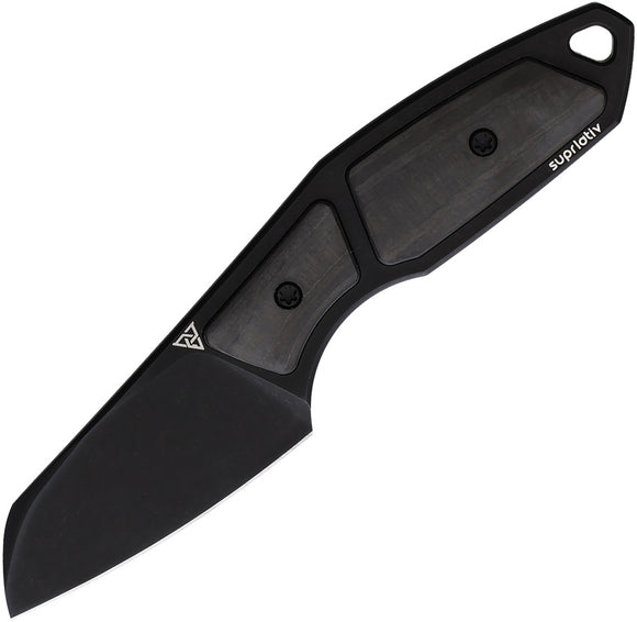 Suprlativ Hella Black Titanium Bohler M390 Steel Fixed Blade Knife 007