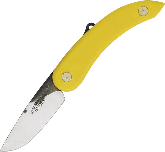 Svord Peasant Yellow Handle Swedish High Carbon Steel Folding Keychain Knife 136