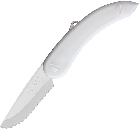 Svord Zero Metal Peasant Serrated Polycarbonate Blade White Handle Knife ZM3W