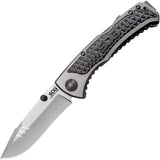 SOG Sideswipe Mini Gray TiNi A/O Folding Blade Aluminum Handle Knife