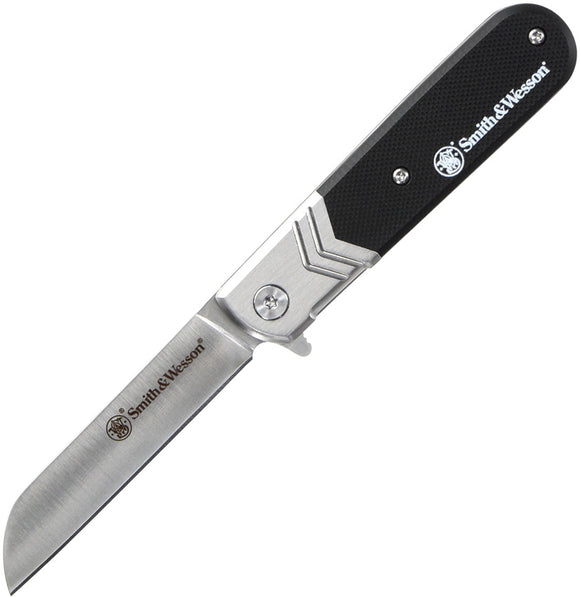 Smith & Wesson Executive Barlow Linerlock A/O Black/Stainless Folding Pocket Knife 1147094