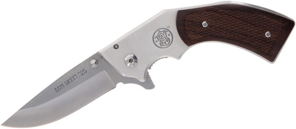 Smith & Wesson Revolver Framelock Rosewood/Stainless Folding Knife 1168583