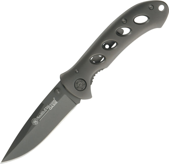 Smith & Wesson Oasis Gray Titanium Folding Stainless Pocket Knife 423G