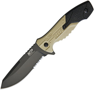 Smith & Wesson M&P Brown & Black Aluminum 8Cr13MoV Fixed Blade Knife MPF2CSCP