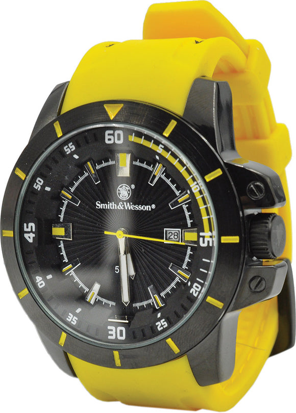Smith & Wesson Yellow Trooper Watch Stainless Case Back W397YW