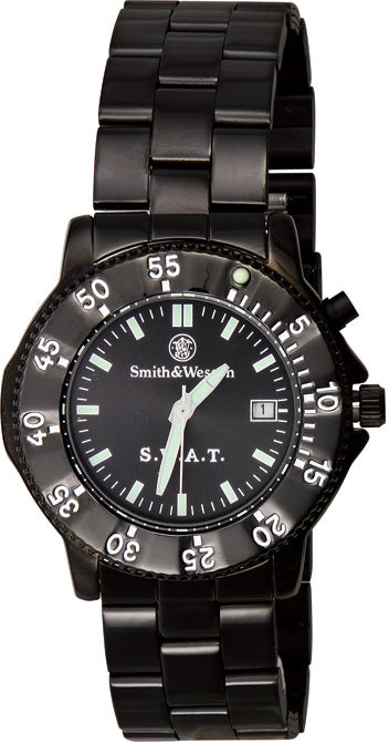 Smith & Wesson Black Mens SWAT Waterproof Watch W45M
