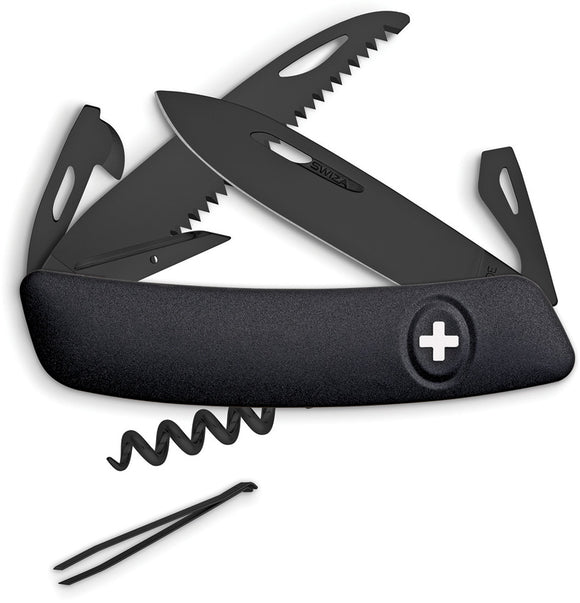 Swiza D05 Swiss Army Black Folding Blade Pocket Knife w/ Corkscrew 0531010