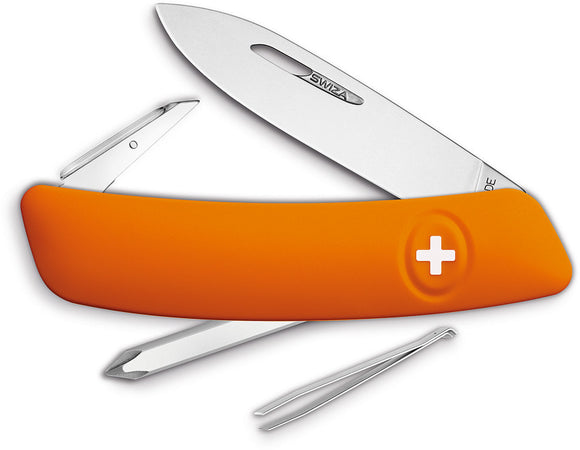 Swiza D02 Swiss Pocket Knife Screwdriver Corkscrew Orange Multi-Tool 201060