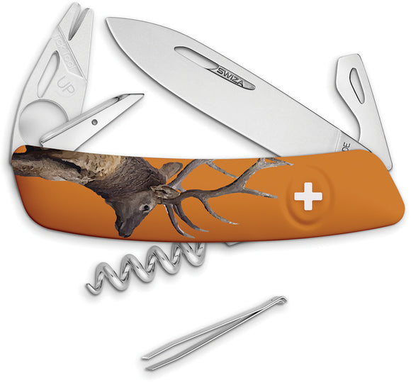 Swiza TT03 Orange Tick Multi-Tool Deer Folding Corkscrew Pocket Knife B070W003