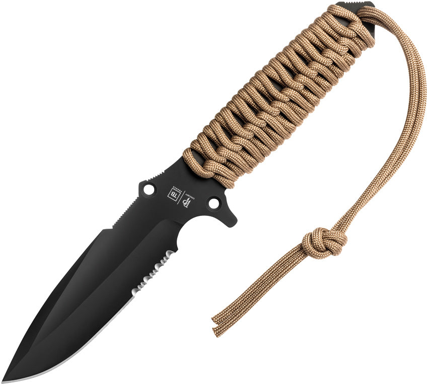 9 Tactical Knife FIXED BLADE KNIFE w/ Kydex Sheath Coyote Brown Survival  Knife