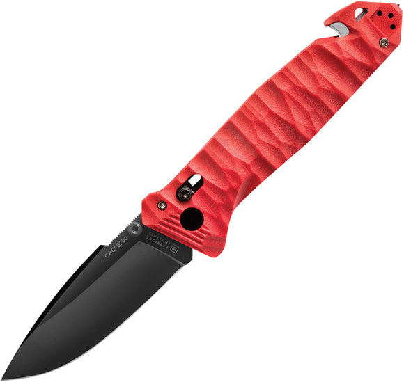 TB Outdoor C.A.C. S200 Axis Lock Red PA6 Folding Nitrox Steel Pocket Knife 043