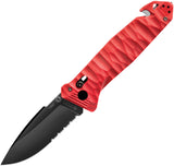 TB Outdoor C.A.C. Utility Axis Lock Red Folding Serrated Nitrox Pocket Knife 046
