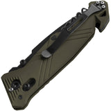 TB Outdoor C.A.C. Utility Axis Lock OD Green PA6 Folding Nitrox Steel Pocket Knife 049