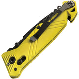 TB Outdoor C.A.C. Axis Lock Yellow PA6 Folding Nitrox Steel Pocket Knife 059