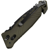 TB Outdoor C.A.C. Utility Axis Lock OD Green PA6 Folding Nitrox Steel Pocket Knife 060