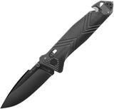 TB Outdoor C.A.C. Utility Axis Lock Smooth Black PA6 Folding Nitrox Steel Pocket Knife 061