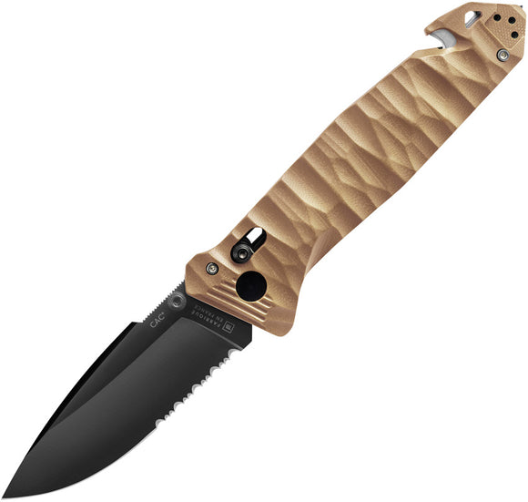 TB Outdoor C.A.C. S200 Axis Lock Coyote Tan Sculpted PA6 Folding Nitrox Steel Pocket Knife 105