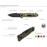 TB Outdoor C.A.C. Utility Axis Lock OD Green PA6 Folding Nitrox Steel Pocket Knife 113