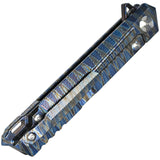 Defcon Draco Framelock LE Titanium Damascus Folding Knife 4100