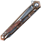 Defcon Peregrine Framelock Orange Titanium Damascus Folding Knife 43942