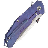 Defcon Atlas Framelock Purple Titanium Folding S35Vn Knife 53441