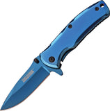 Tac Force Folding Blue Mirror Pocket Knife Assist Open -  848BL