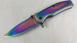 Tac Force Folding Rainbow Mirror Pocket Knife Assist Open - 848RB