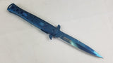 Tac Force Folding 9" Pocket Knife Mirror Blue Flipper A/O Assist - 884BL