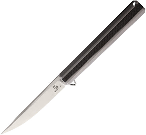 Defcon Titanium Gray & Black Framelock M390 Folding Knife 9389