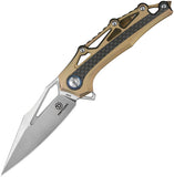 Defcon Valkyrie Framelock Yellow Titanium Folding M390 Knife 93931