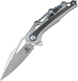 Defcon Valkyrie Framelock Gray Titanium Folding M390 Knife 9393