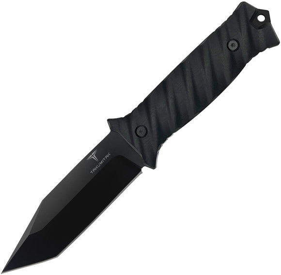 Takumitak Fulcrum Black Smooth G10 D2 Steel Fixed Blade Knife F201BK