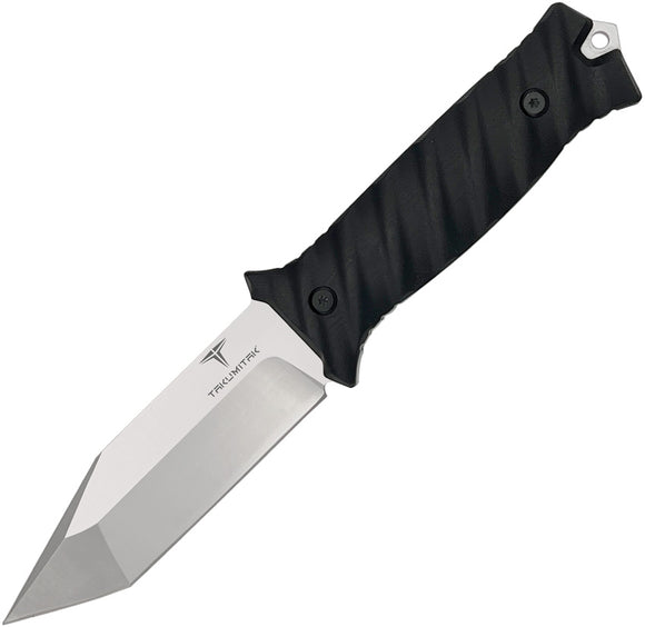 Takumitak Fulcrum Black Smooth G10 D2 Steel Fixed Blade Knife F201SL