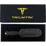 Takumitak Havoc Black Smooth G10 D2 Steel Fixed Blade Knife F202SL