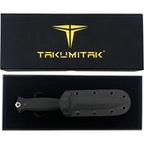 Takumitak Havoc Black Smooth G10 D2 Steel Fixed Blade Knife F202SL