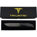 Takumitak Exit Point Black Smooth G10 D2 Steel Fixed Blade Knife F211SW